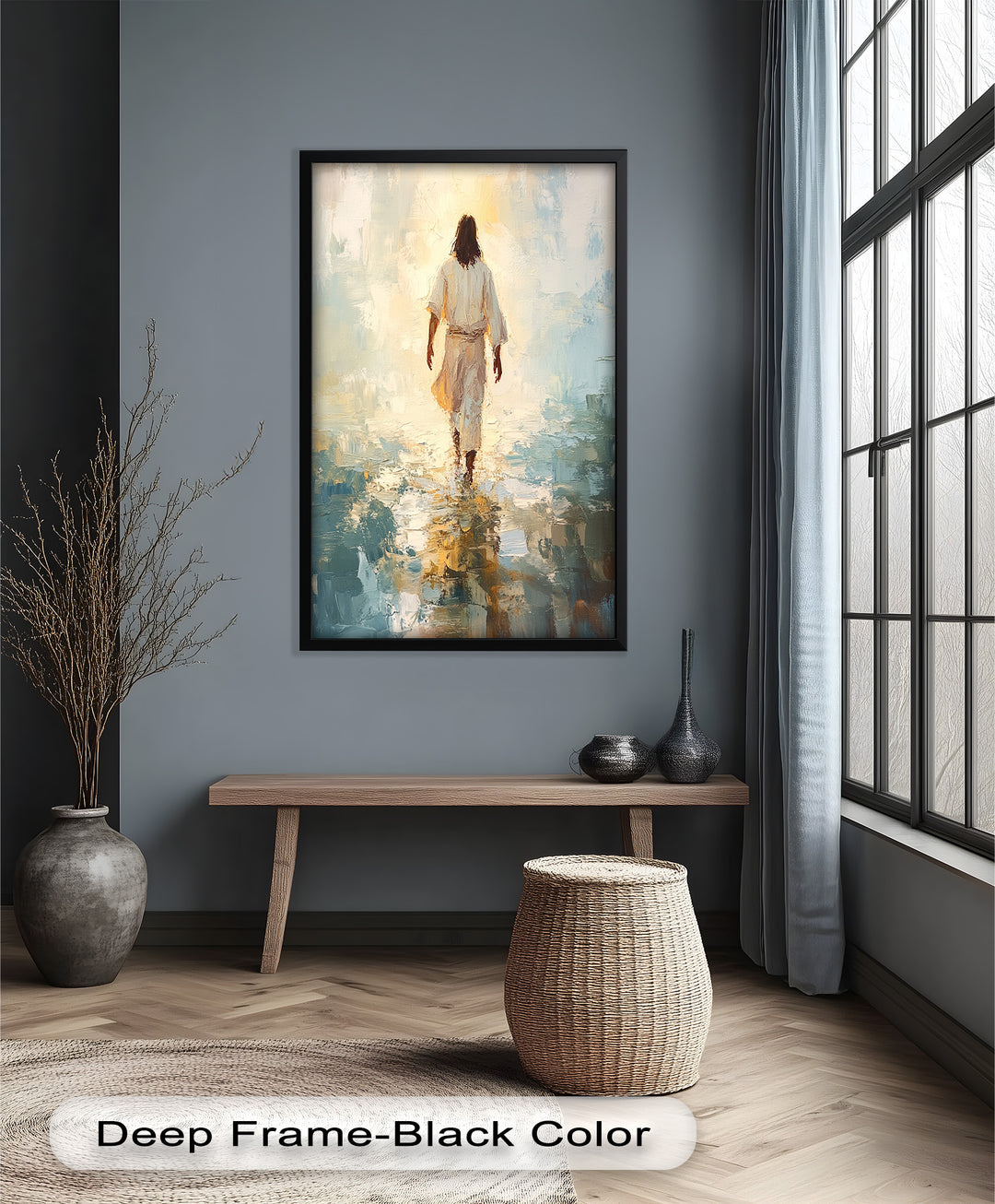Er geht auf dem Wasser – Inspirierendes Jesus-Ölgemälde