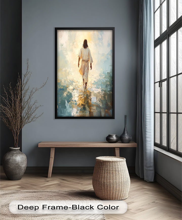 Er geht auf dem Wasser – Inspirierendes Jesus-Ölgemälde