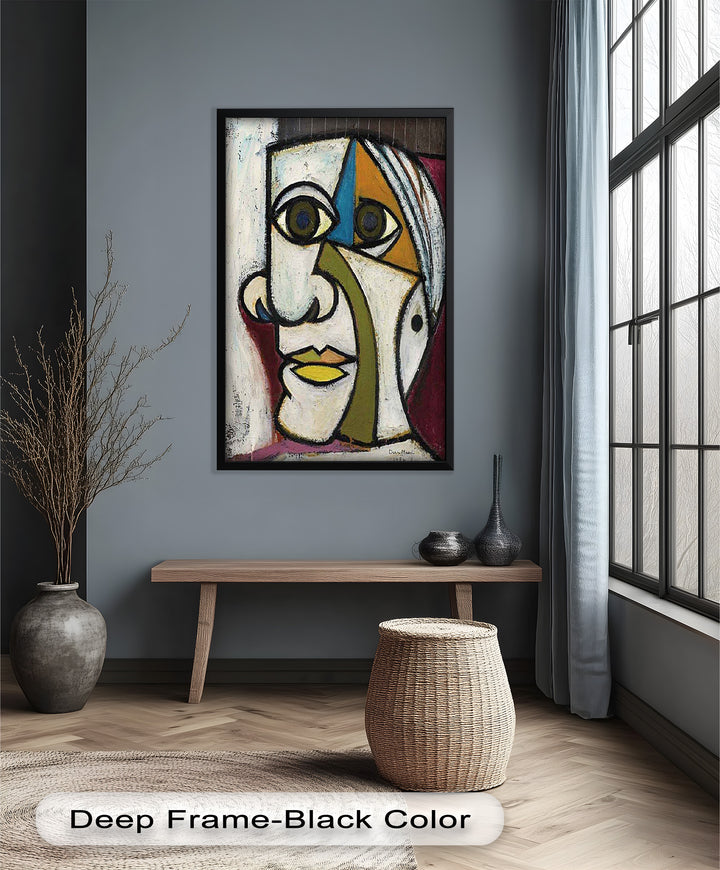 Bold Gaze – Geometric Abstract Portrait Picasso Oil Painting