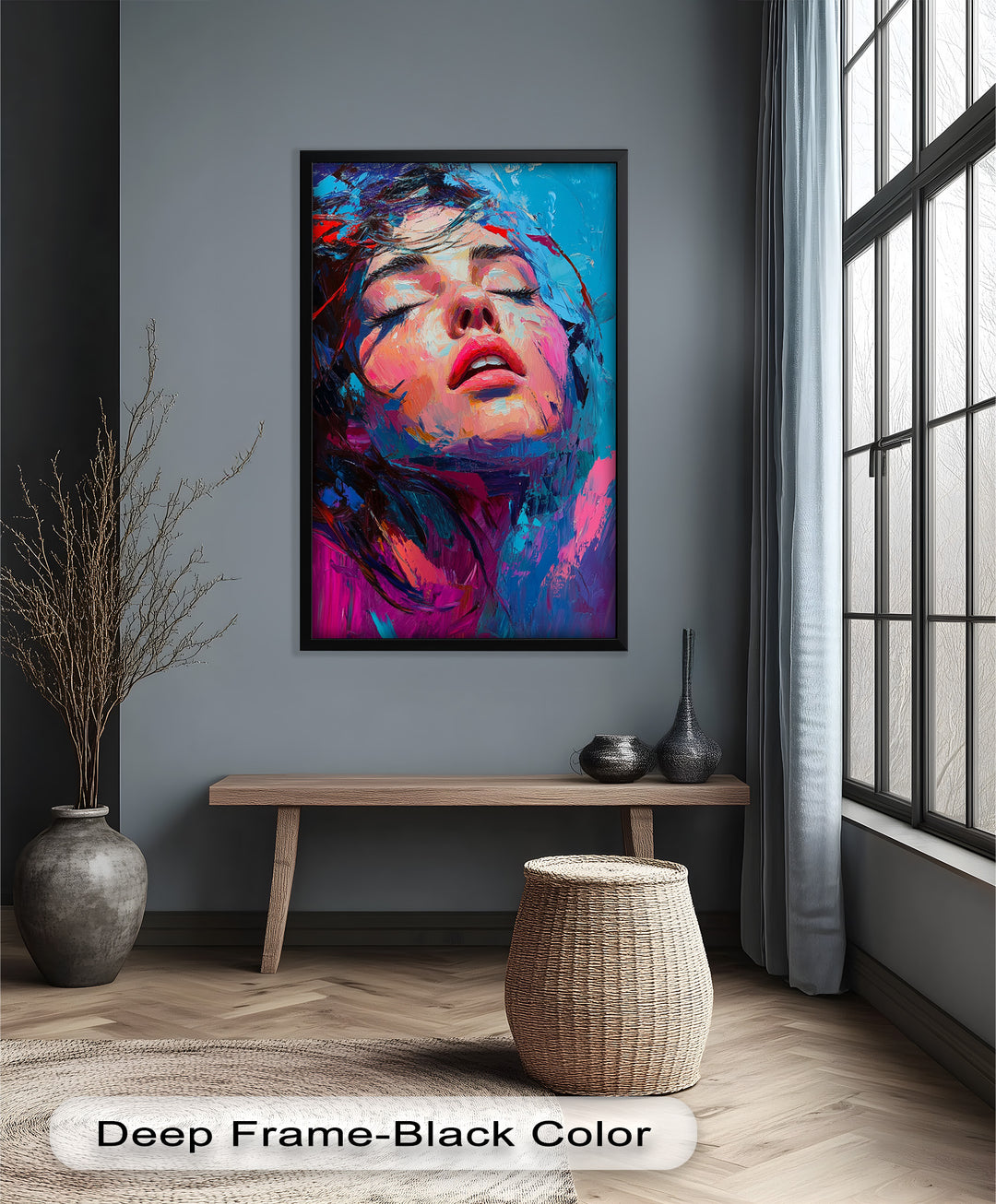 Ecstasy in Color – Vibrant Expressionist Portrait Oil Painting