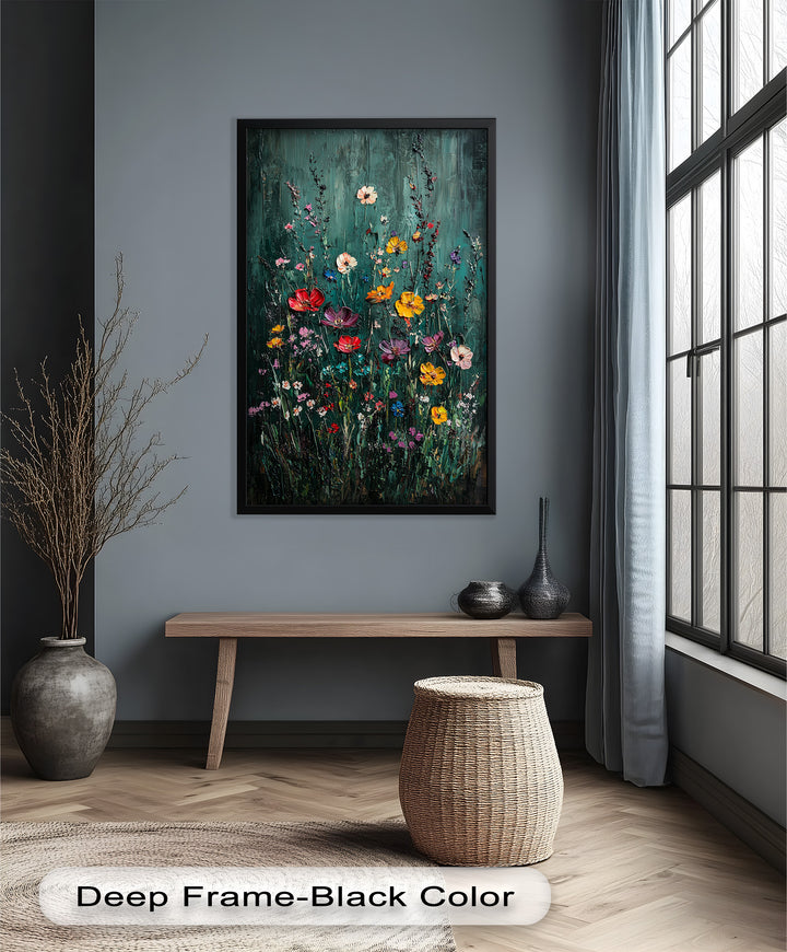 Wildblumen-Symphonie – Ölgemälde am Hudson River