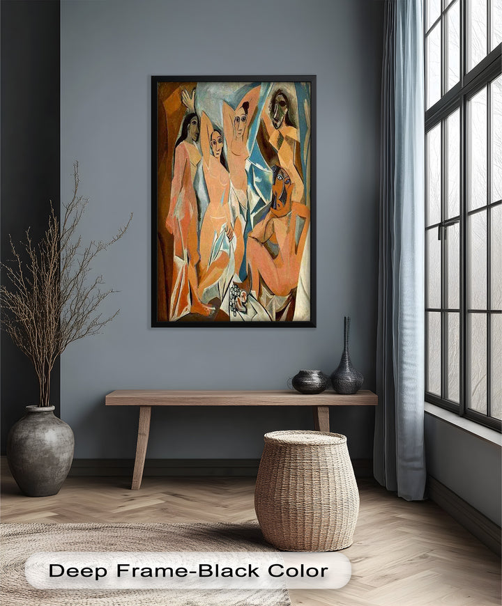 Echoes of Les Demoiselles – Picasso-Inspired Cubist Nude Figures Oil Painting