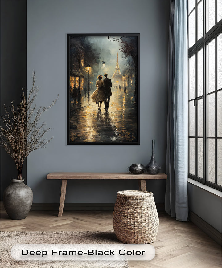 Romantic Couple in Evening Light - Love Oil Painting