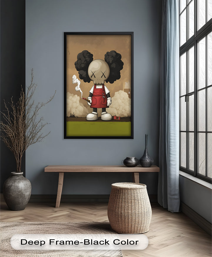 Red Apron Rebel – KAWS Ölgemälde
