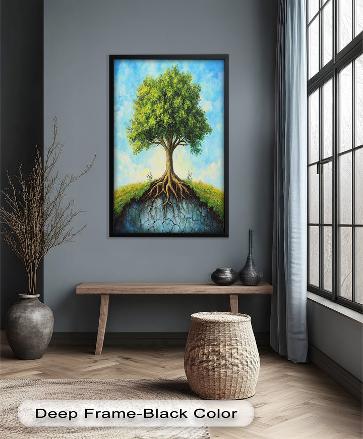 Firmly Planted – Tree of Faith with Roots Oil Painting