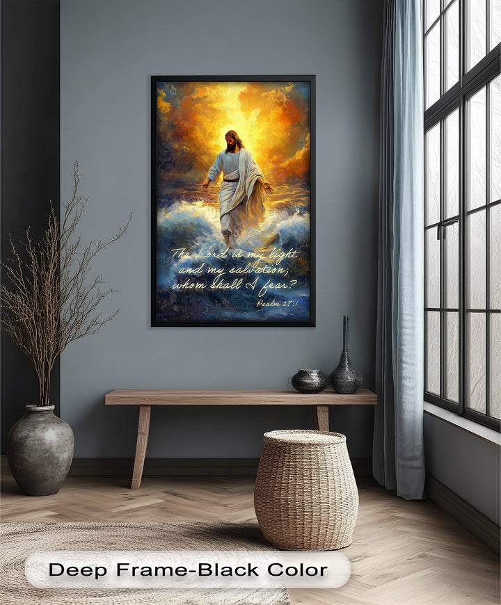 Psalm 27:1 – The Lord is My Light Bible Verse Oil Painting