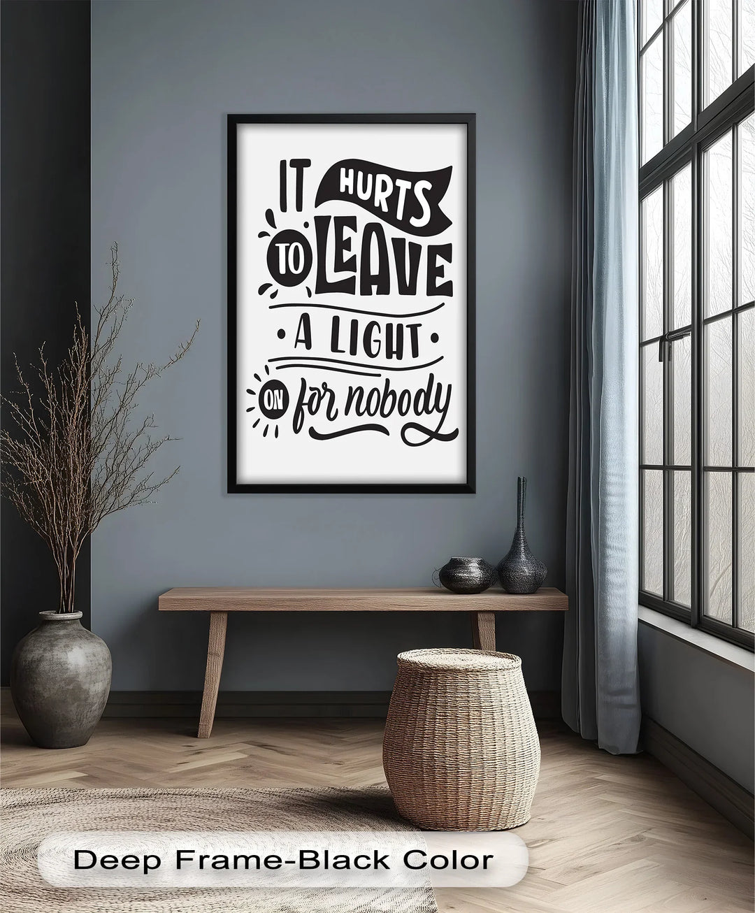 Leave a Light On – Typography Oil Painting - MyPhotoStation