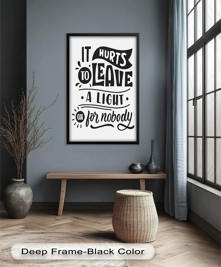 Leave a Light On – Typography Oil Painting - MyPhotoStation