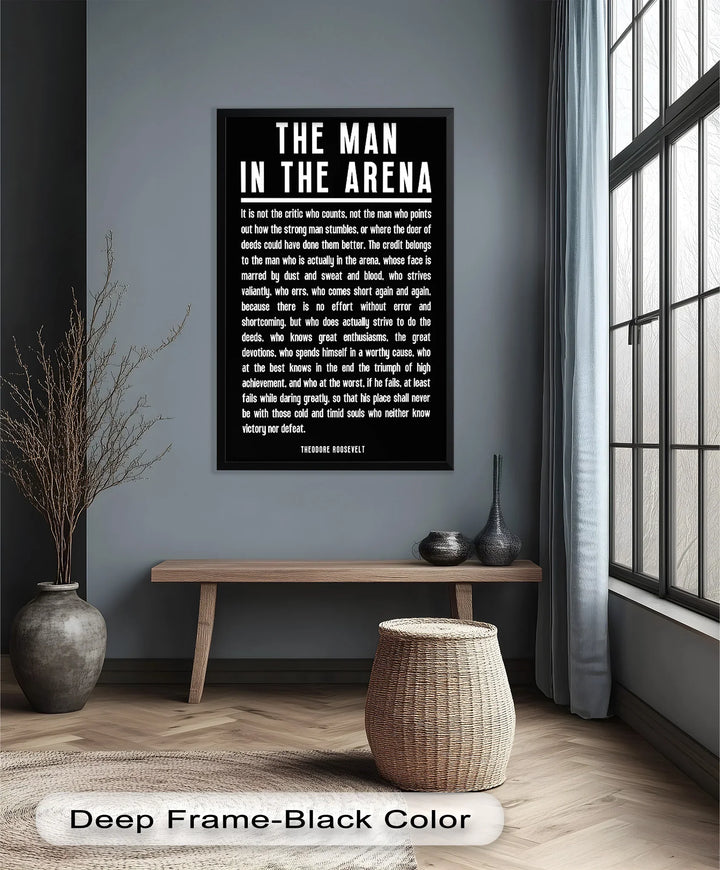 The Man in the Arena – Typography Oil Painting - MyPhotoStation