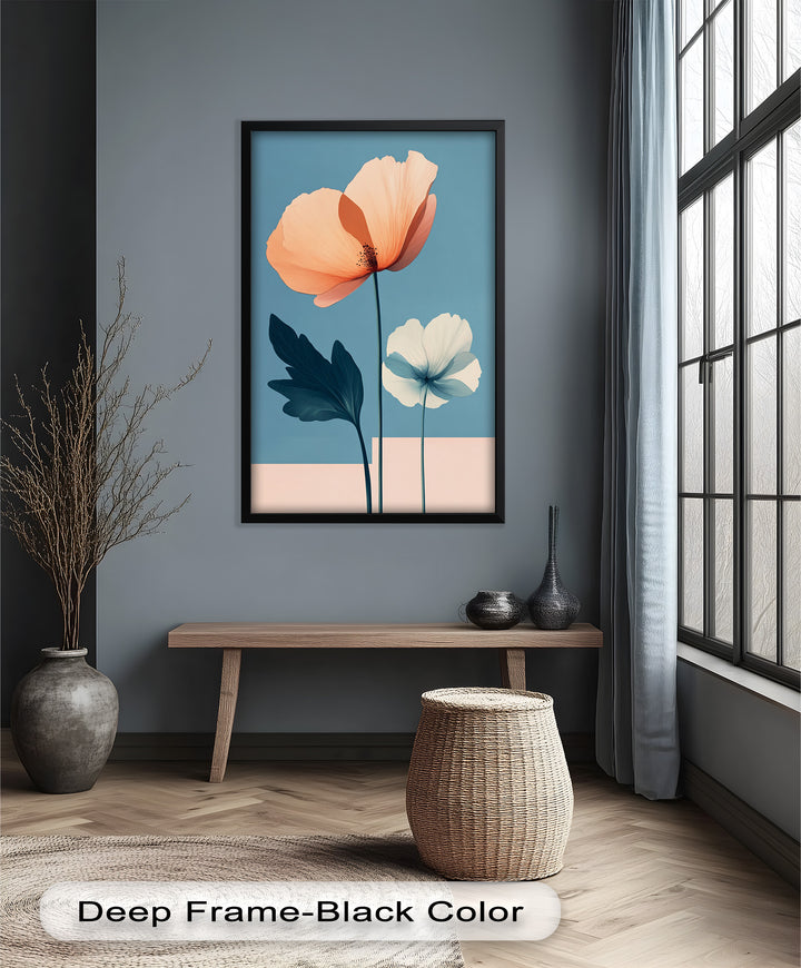 Serene Bloom – Boho Floral Oil Painting