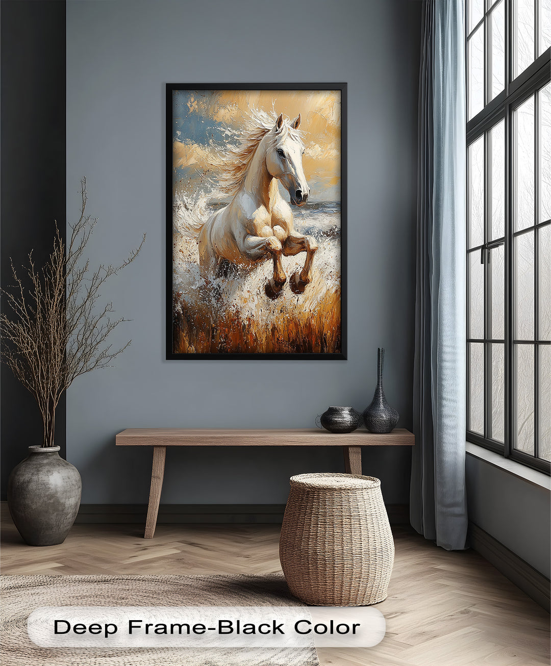 Spirit of the Wind – White Horse Oil Painting