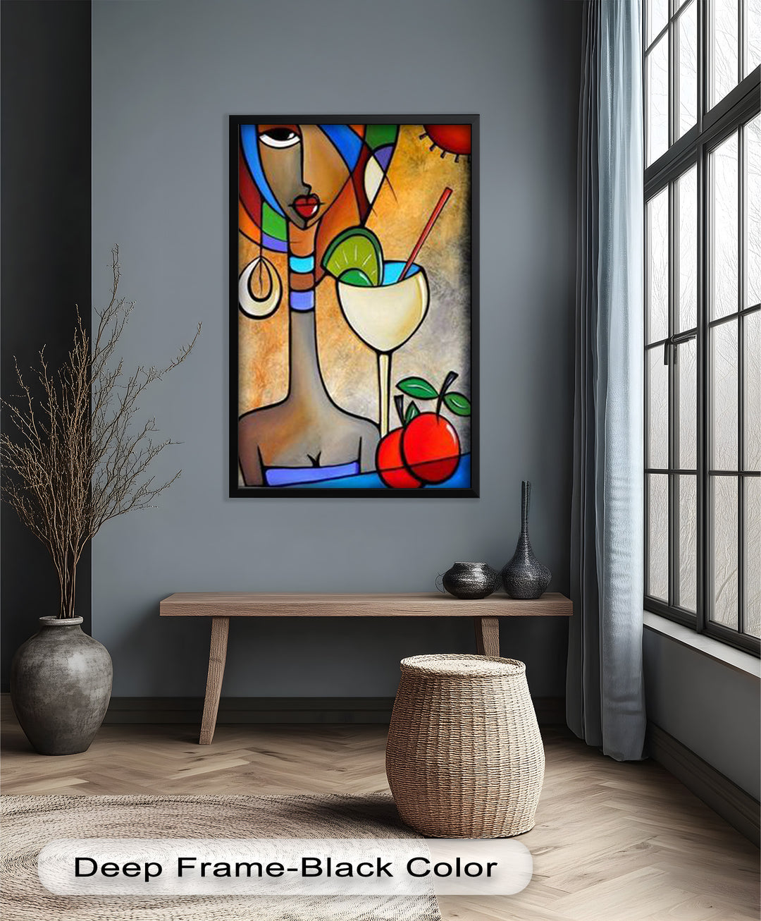 Tropical Gaze – Lebendiges Cocktail Muse Picasso Ölgemälde