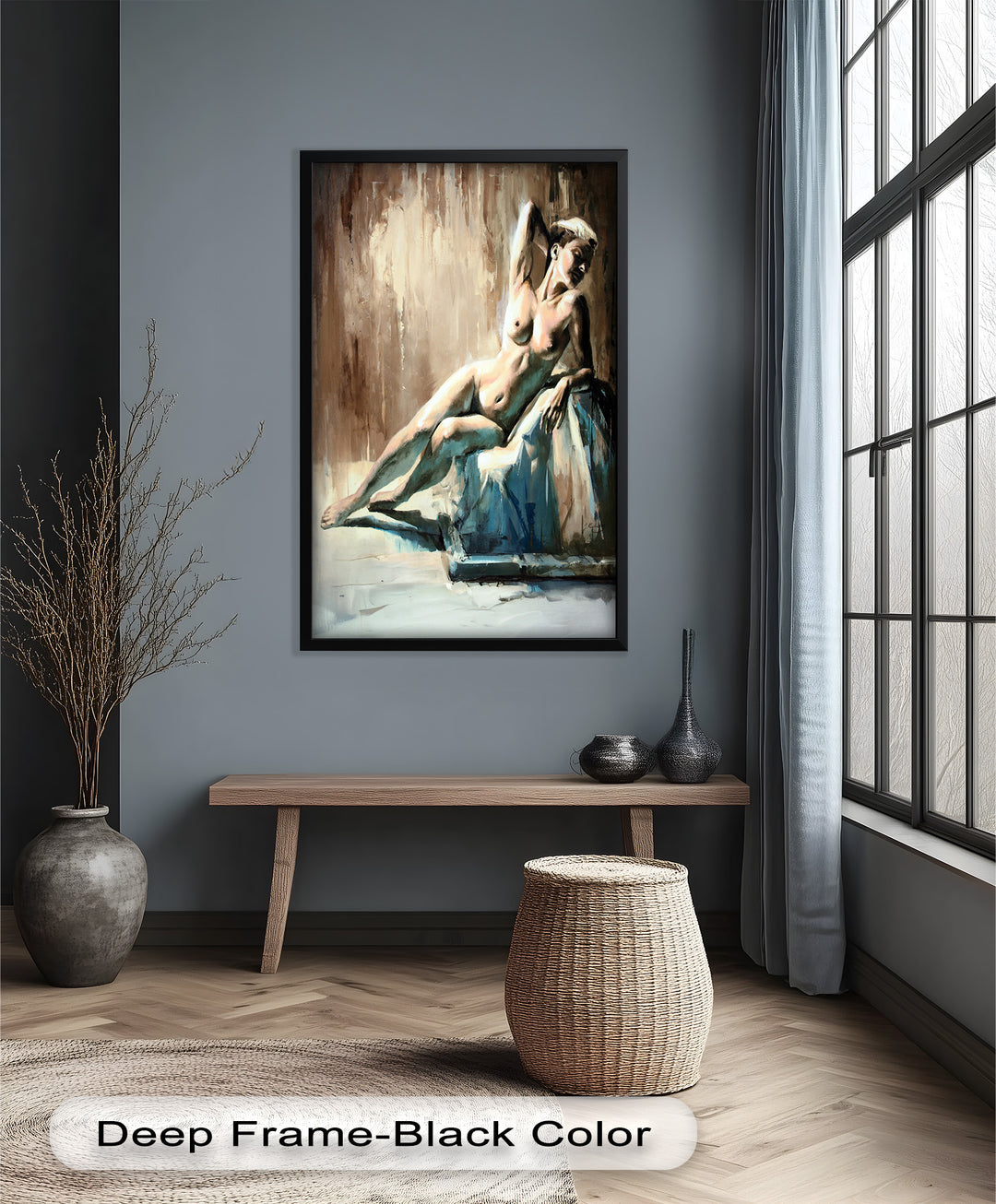 Echoes of Light – Modern Reclining Nude Oil Painting