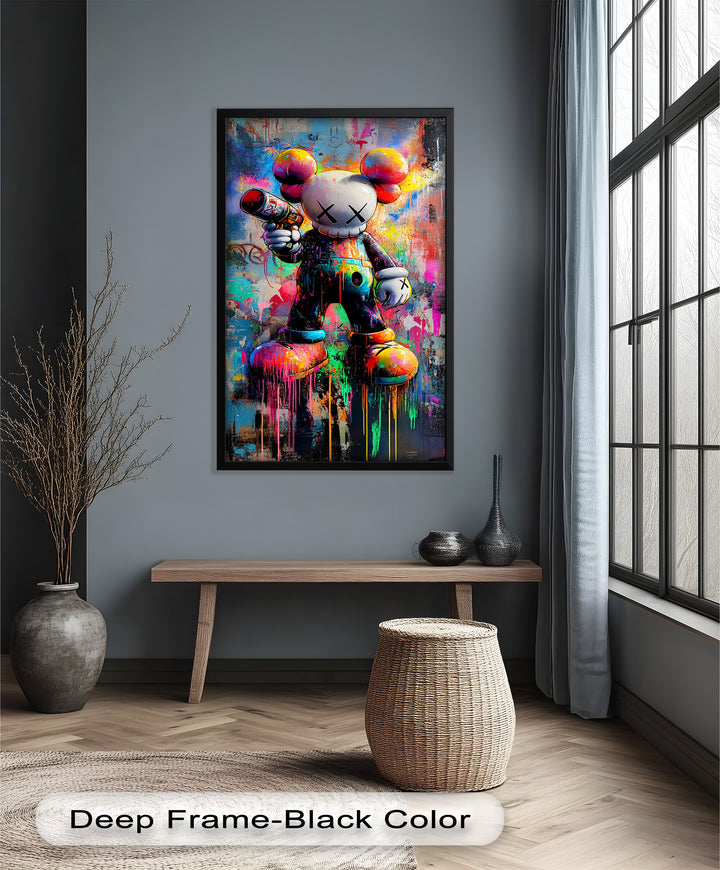 KAWS Street Blaster – Graffiti Pop Oil Painting