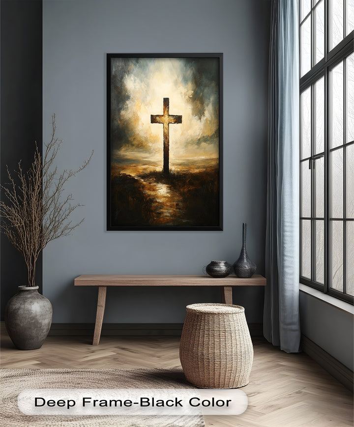 Licht der Erlösung – Christliches Kreuz Ölgemälde