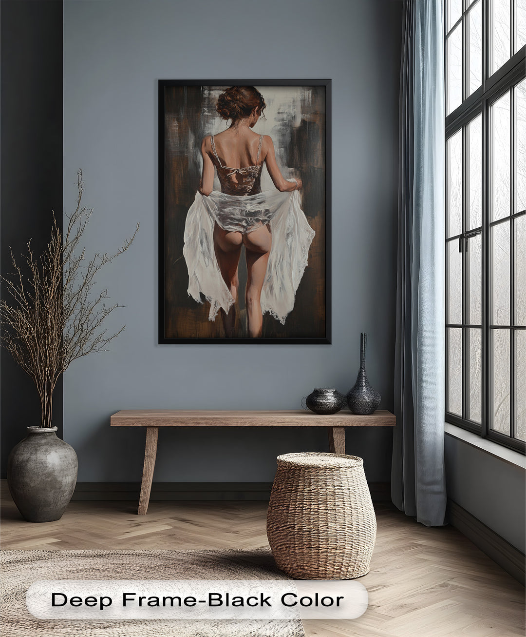 Soft Steps in Lace – Romantic Figurative Nude Oil Painting