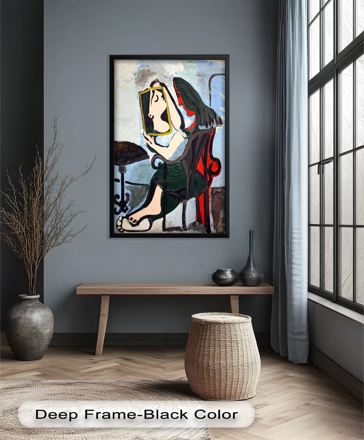 Reflexionen im Rahmen – Kubistisches Spiegelporträt Picasso Ölgemälde