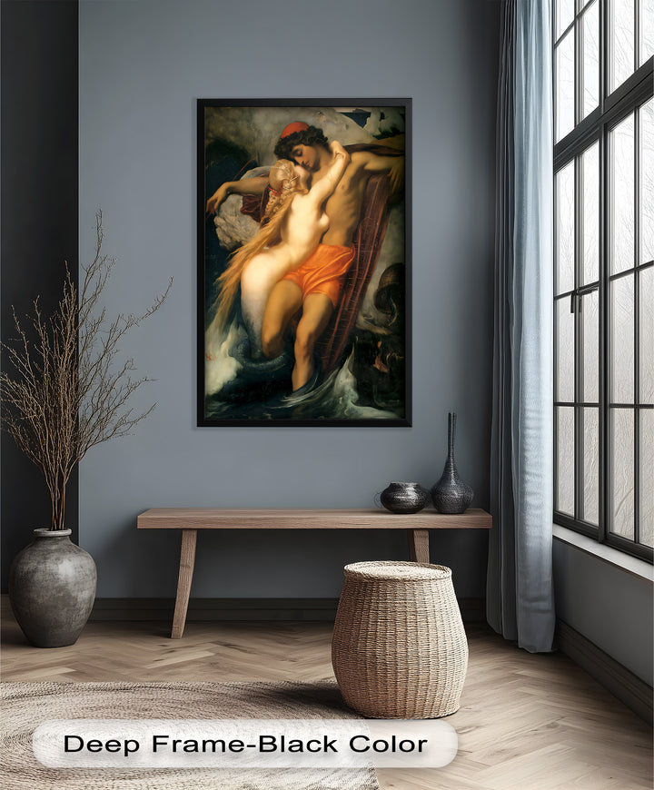 The Embrace of the Sea – Romantic Mythological Nude Oil Painting