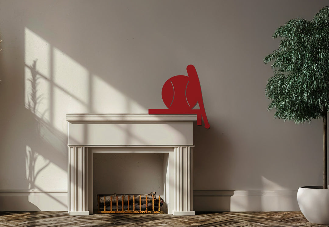 Home Run Spirit – Bate y pelota de béisbol Decoración De Pared Metal