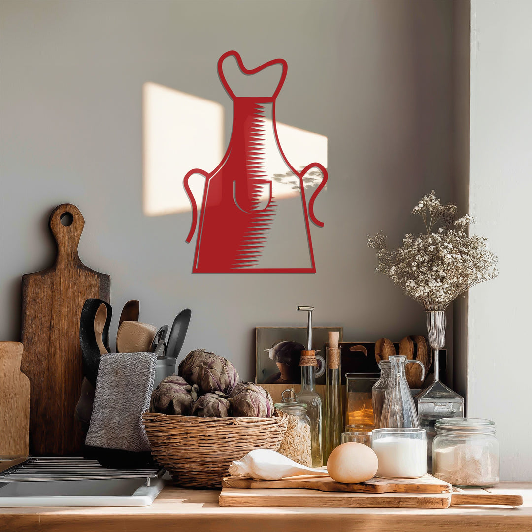 Chef Apron Silhouette – Modern Kitchen Metal Wall Art