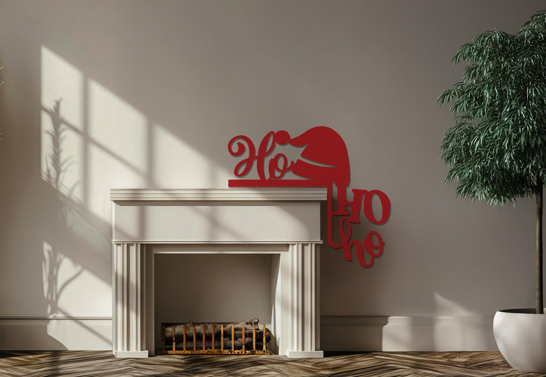 هو هو هو – ديكور مدفأة سانتا هات المعدنية