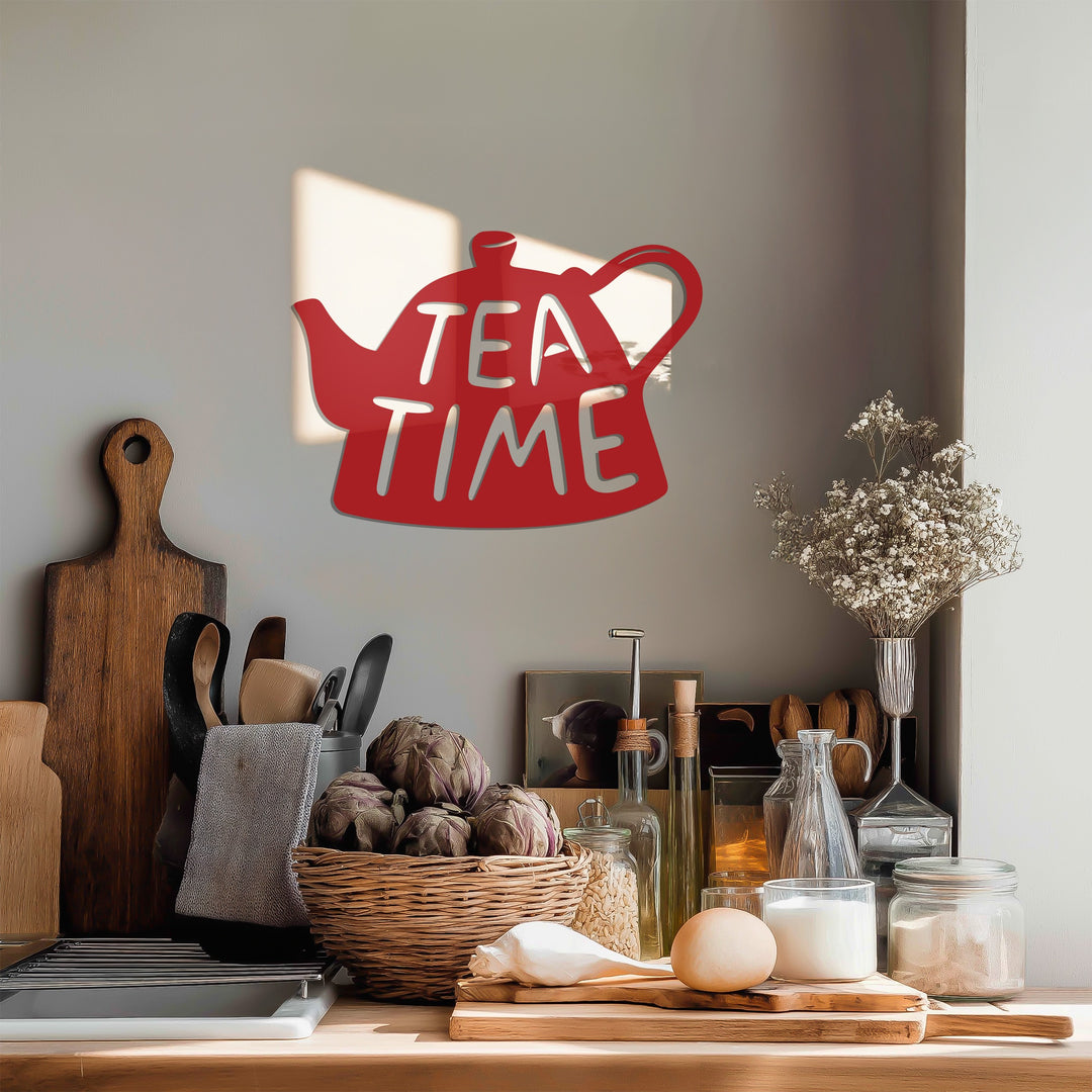Tea Time Metal Wall Art – Modern Kitchen & Café Decor