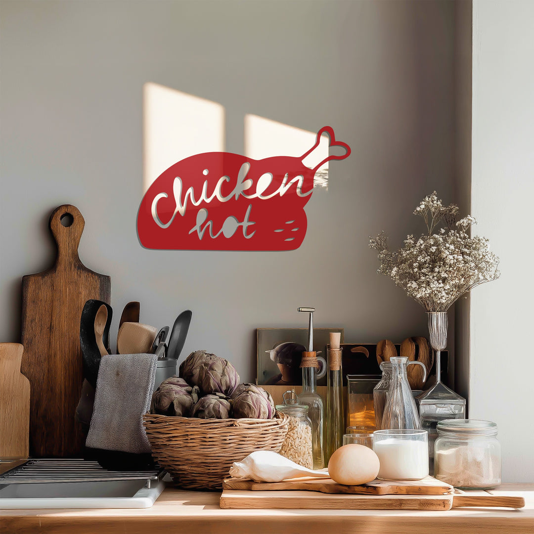 Hot Chicken Silhouette – Modern Kitchen Metal Wall Art