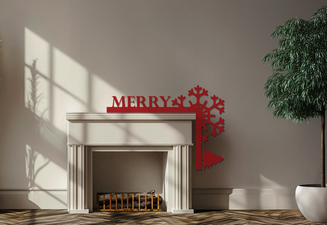 ندفة ثلجية مرحة – ديكور معدني للمدفأة بمناسبة عيد الميلاد