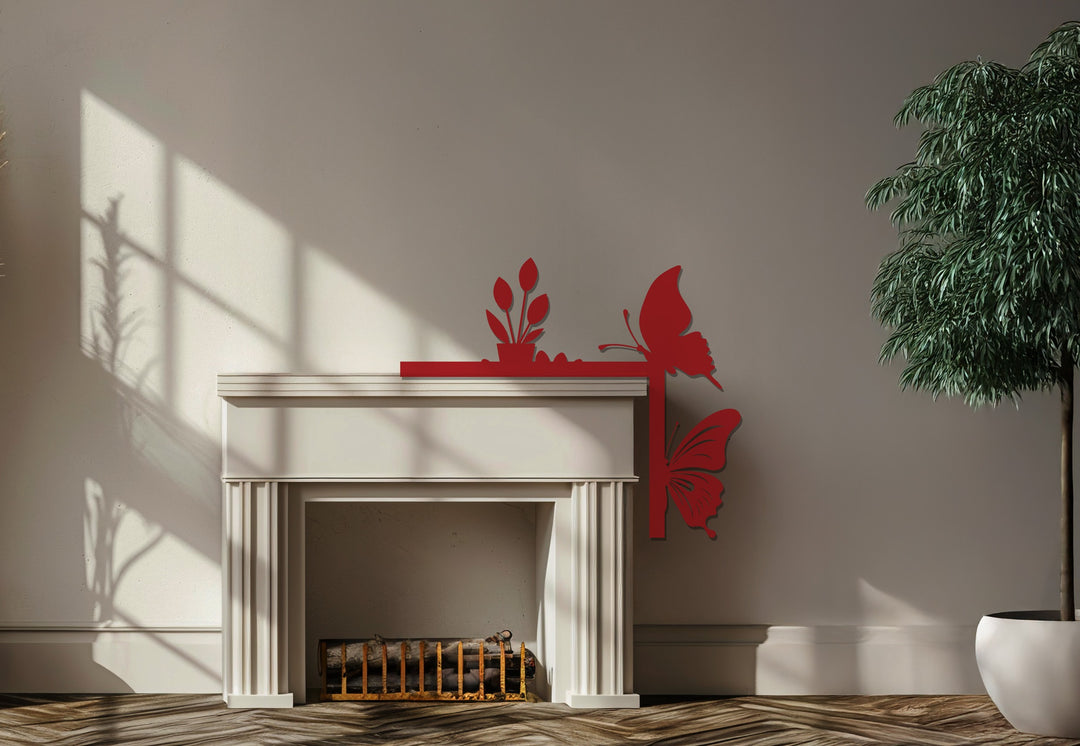 حديقة الفراشات – ديكور معدني مستوحى من الطبيعة للمدفأة