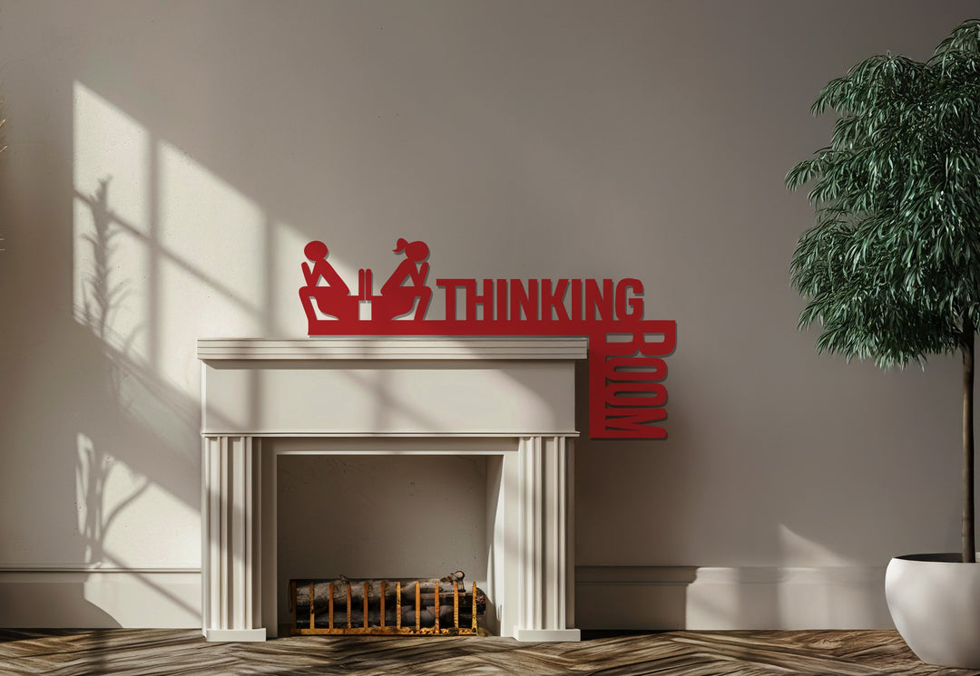 غرفة التفكير – لافتة معدنية مضحكة لباب الحمام