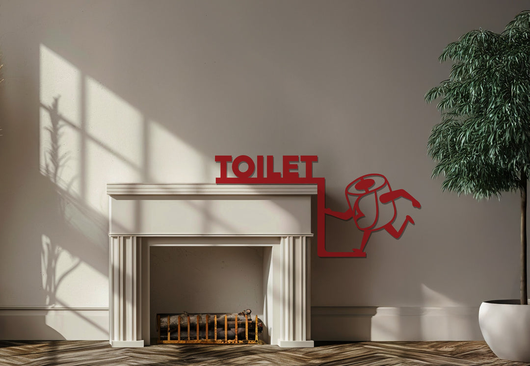 سجادة حمام - ديكور معدني مرح لباب الحمام