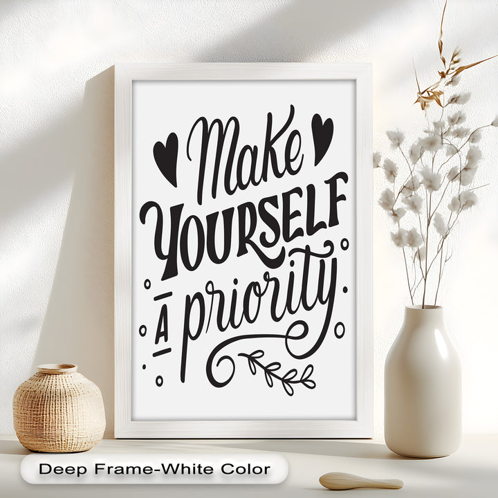 Make Yourself a Priority – Framed Oil Painting