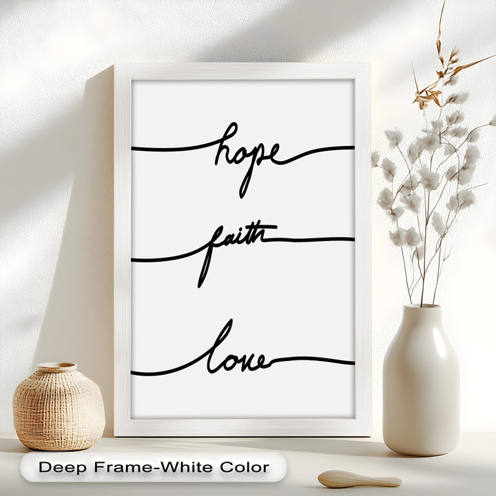 Hoffnung Glaube Liebe – Minimalistisches christliches Ölgemälde
