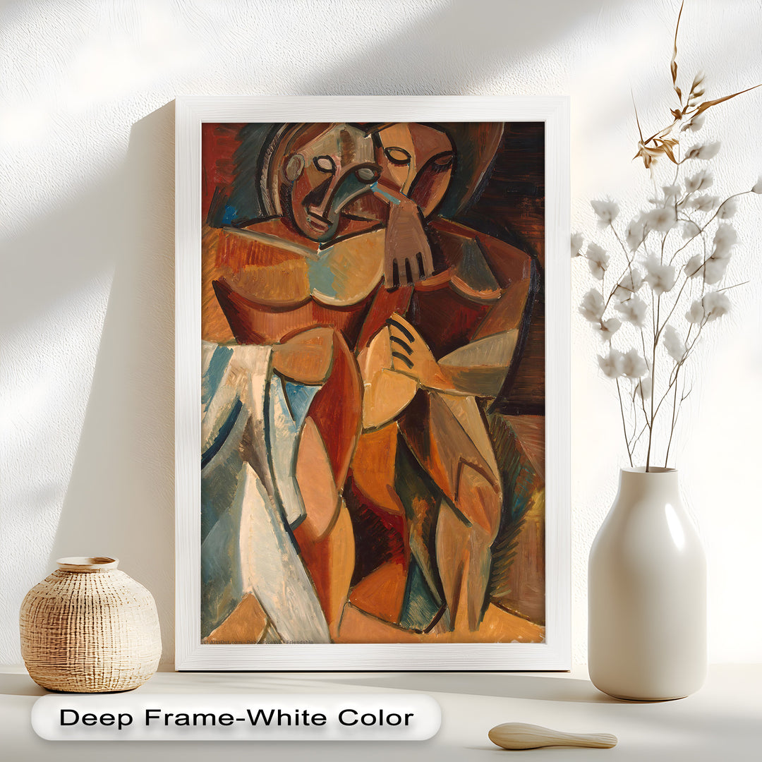 Embrace in Earth Tones – Picasso Oil Painting