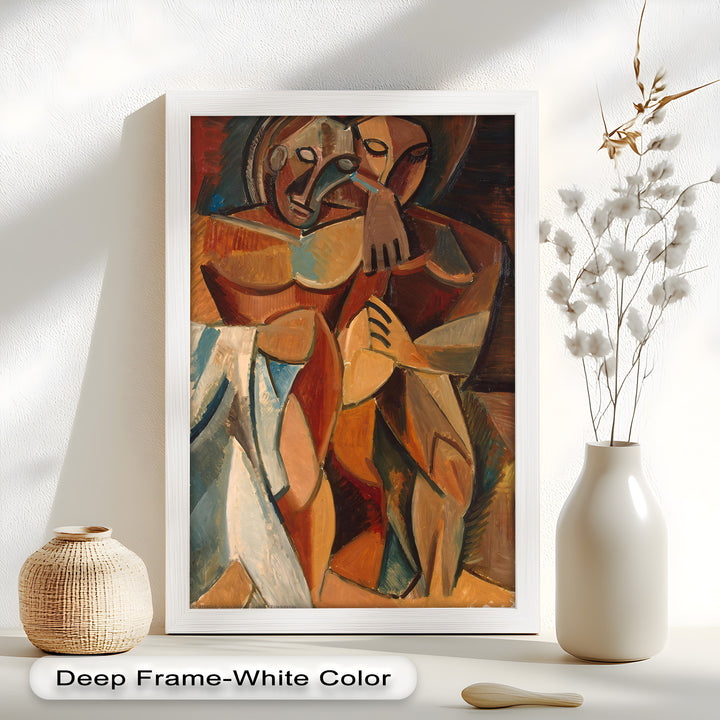 Embrace in Earth Tones – Picasso Oil Painting
