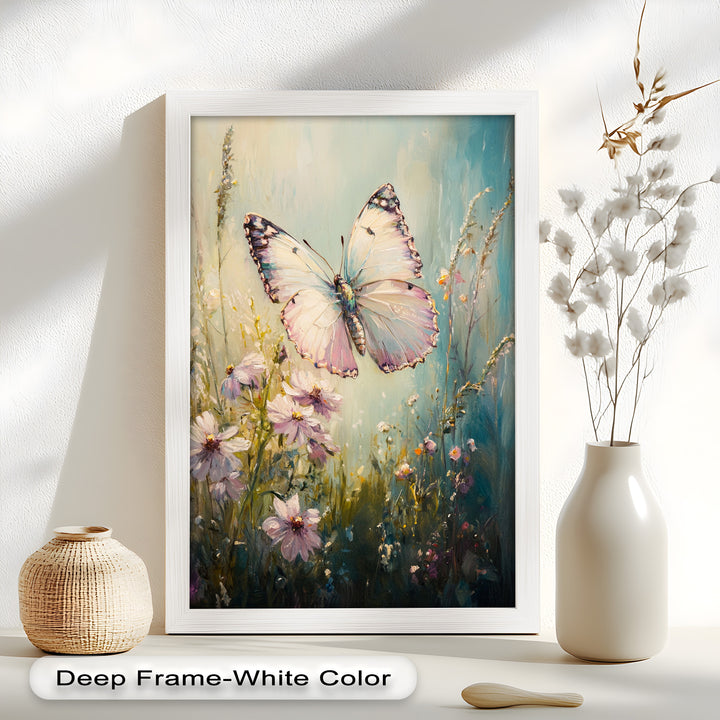 Butterfly Among Wildflowers – Animal Oil Painting
