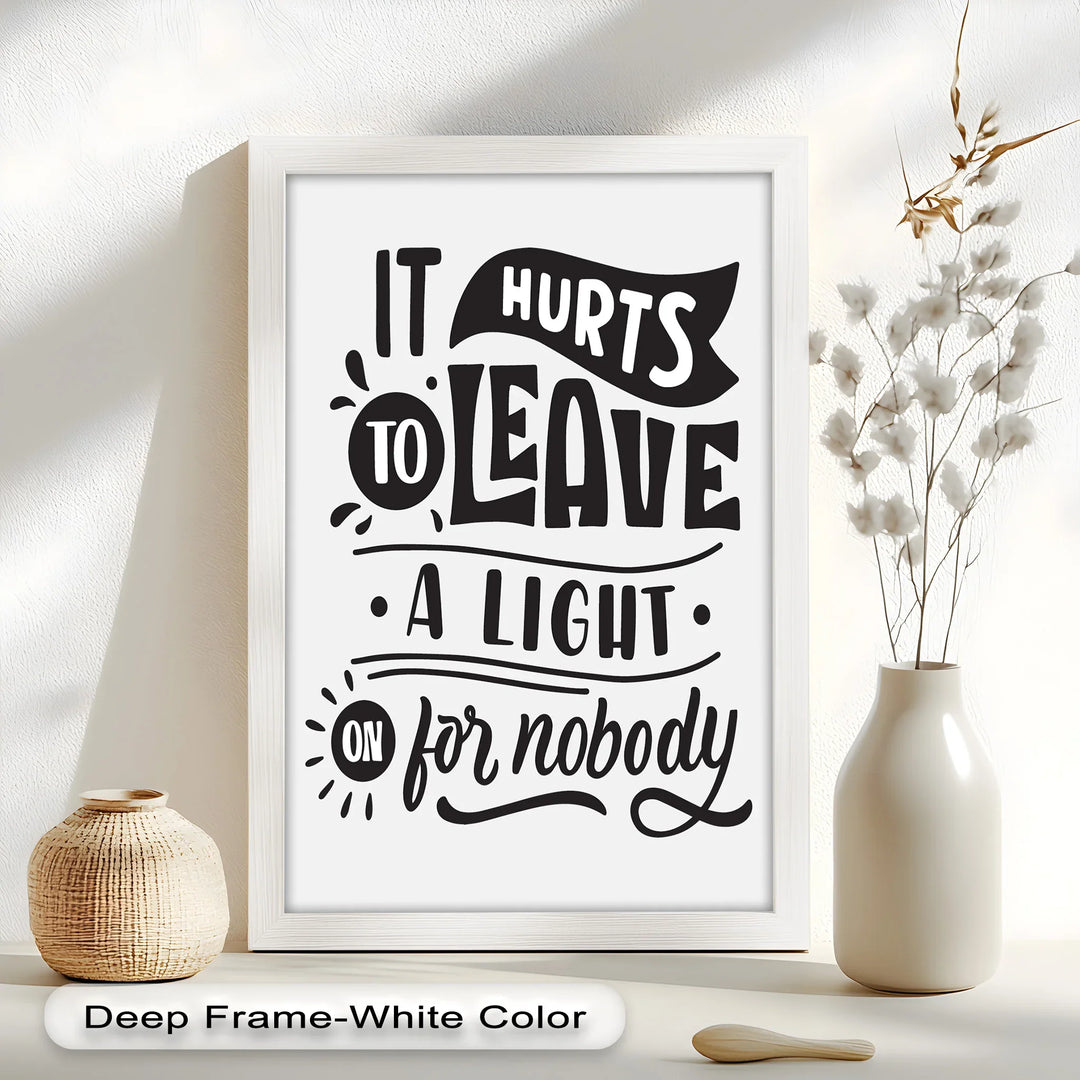 Leave a Light On – Typography Oil Painting - MyPhotoStation