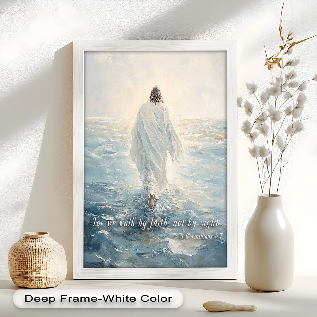 Sacred Journey – Spiritual Oil Painting of Christ on Water
