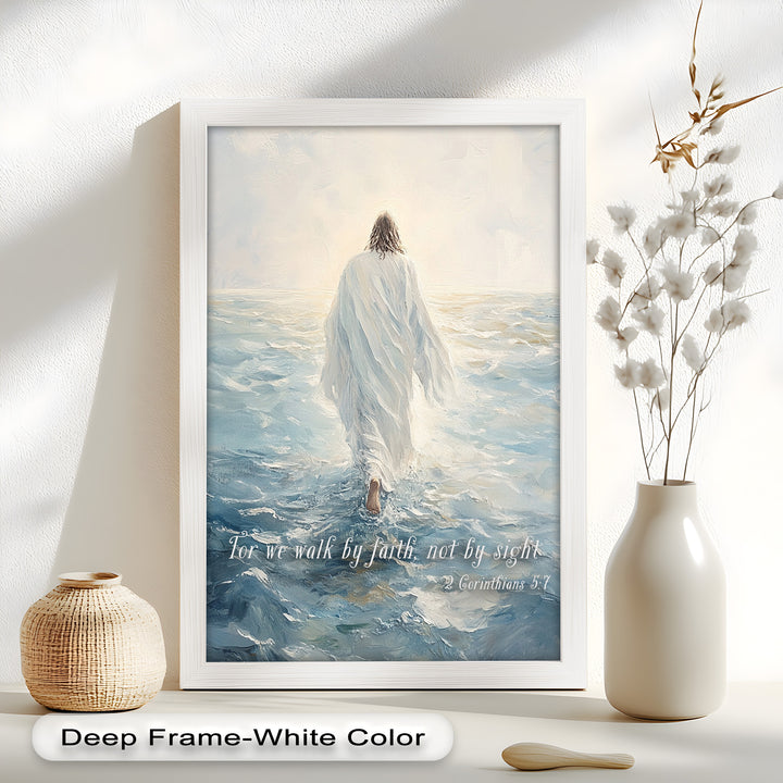 Sacred Journey – Spiritual Oil Painting of Christ on Water
