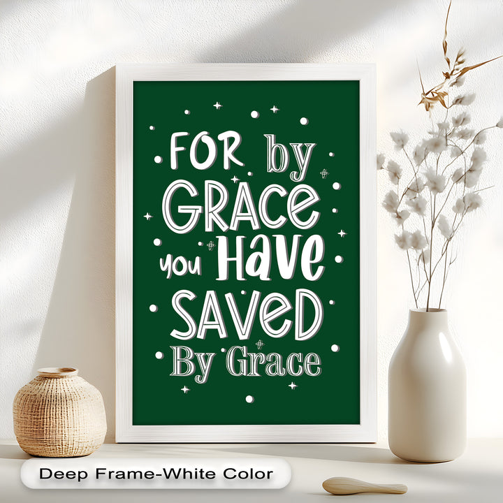 Saved by Grace – Christian Bible Verse Oil Painting