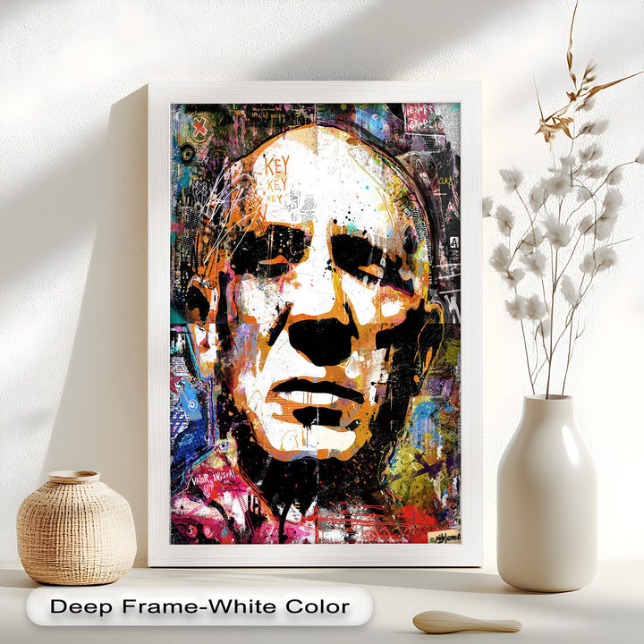 Abstract Urban Face Portrait Wall Art – Pop Art Oil Painting