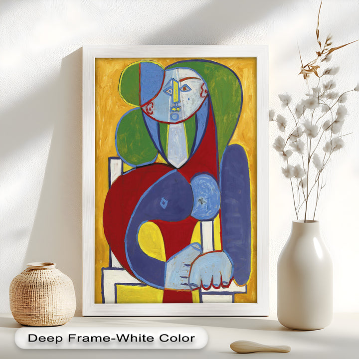 Color Harmony – Abstract Seated Woman Picasso Oil Painting