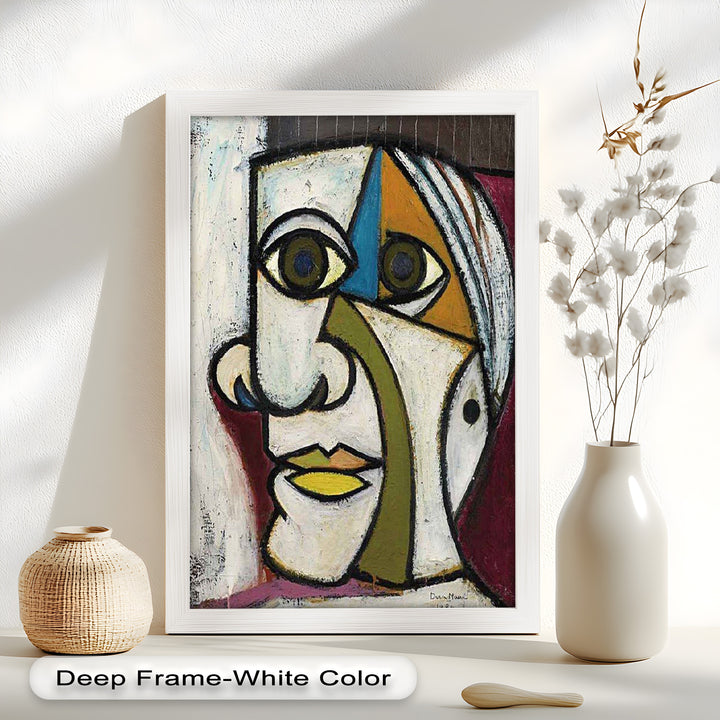 Bold Gaze – Geometric Abstract Portrait Picasso Oil Painting