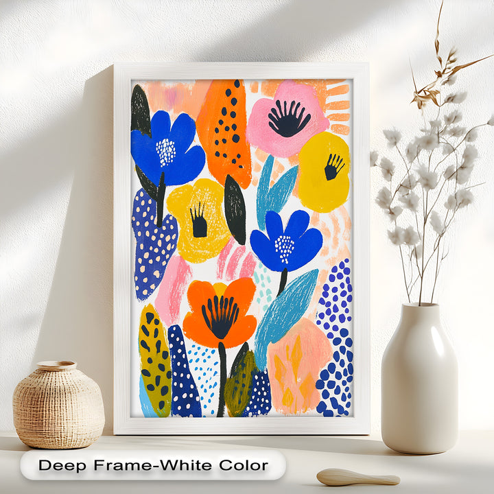 Bold Blooms in Boho Garden – Fauvist Floral Oil Painting