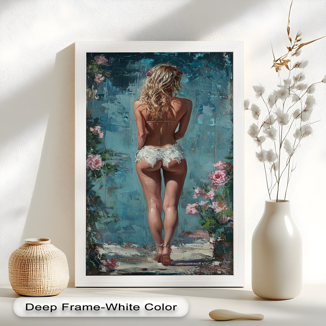 Garden Muse – Romantic Floral Nude Oil Painting