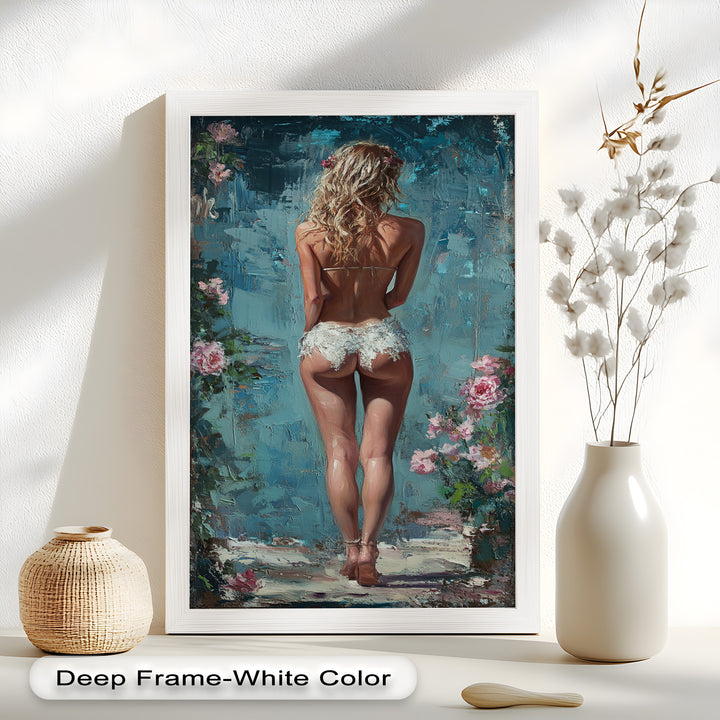 Garden Muse – Romantic Floral Nude Oil Painting