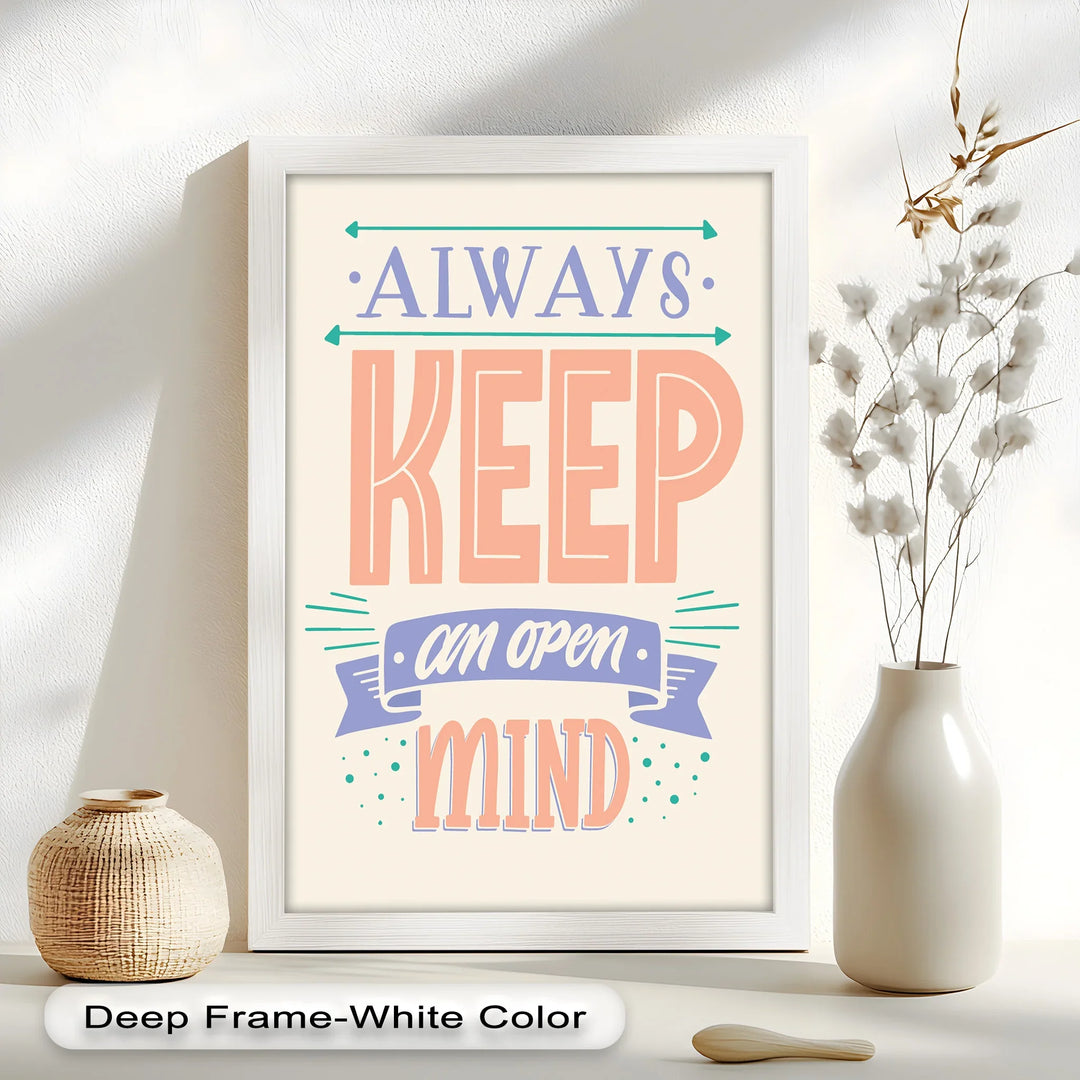 Always Keep an Open Mind – Pastel Typography Oil Painting - MyPhotoStation