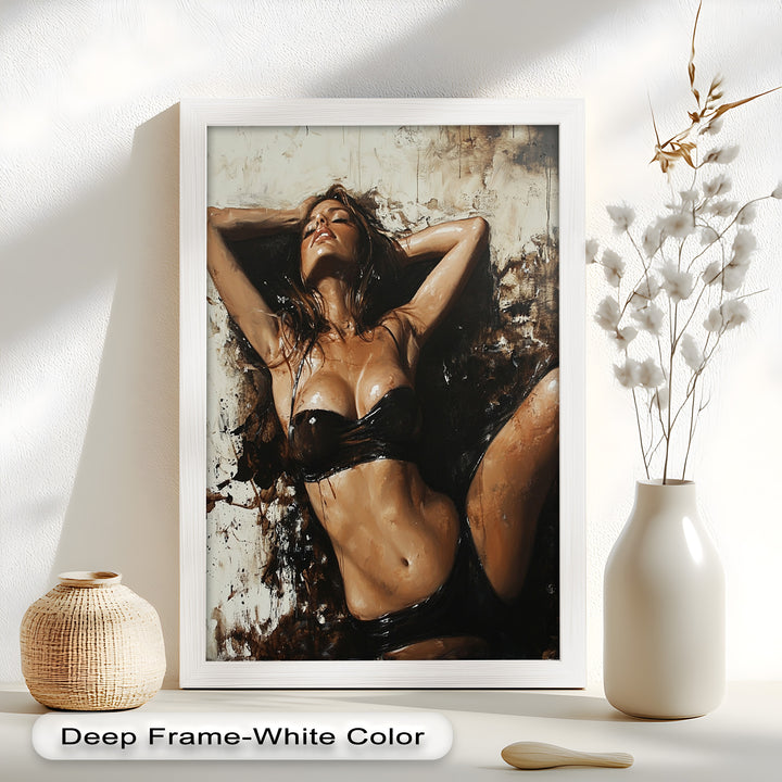 Sun-Drenched Muse - Female Portrait in Abstract Oil Painting