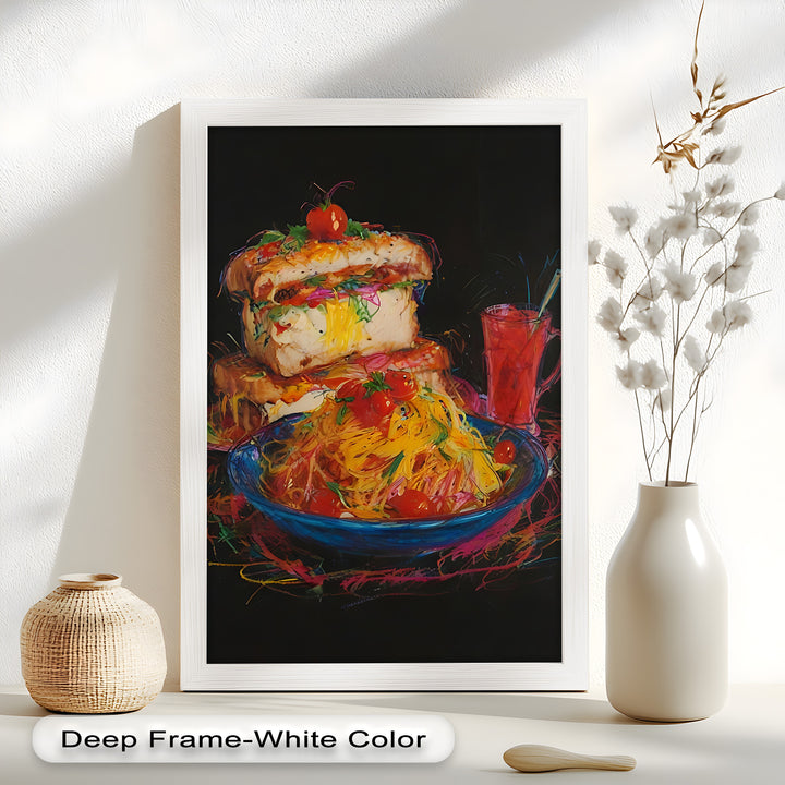 Gourmet-Sandwich und Pasta-Explosion - Food Painting