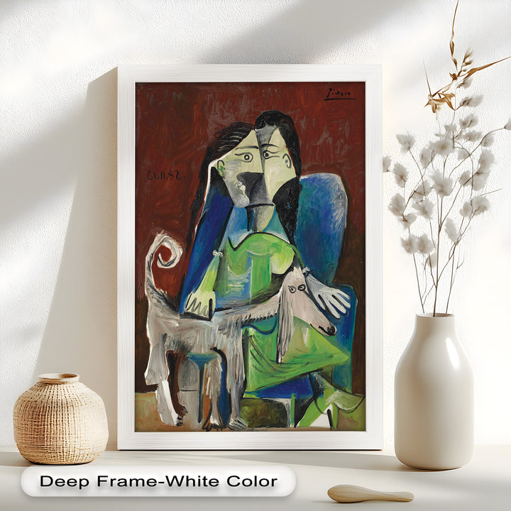Woman with Afghan Hound – Picasso Oil Painting